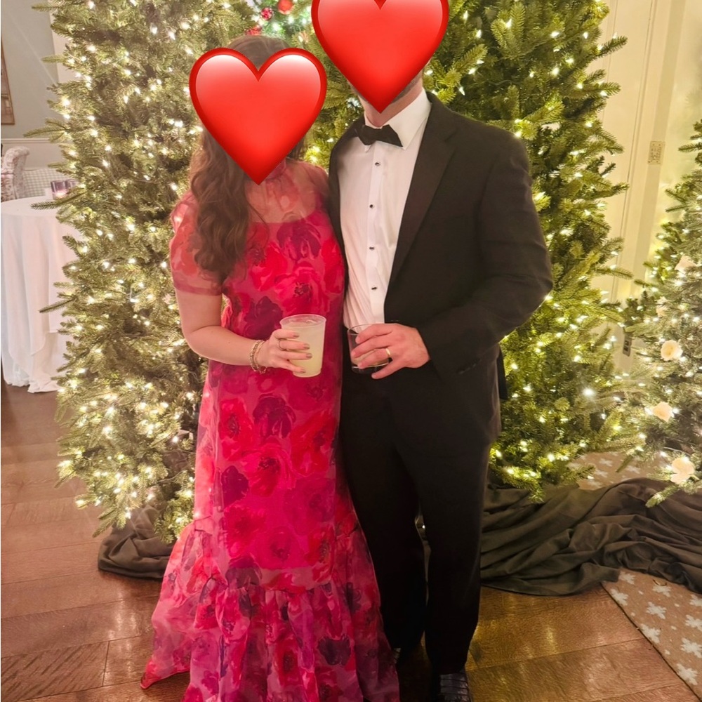 STAUD Red Floral Maxi Dress